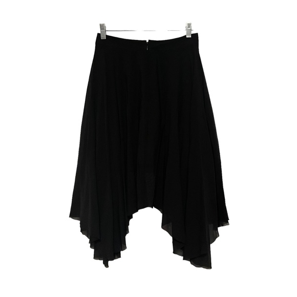 Topshop Black Asymmetric‎ Sheer Lined High Waisted Skirt Size 4 - Picture 2 of 4